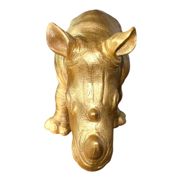 Gold Rhinoceros Figurine - Picture 3 of 9